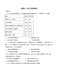 专题02 古代中国的经济（学生版）2012-2021年高考历史真题分专题训练