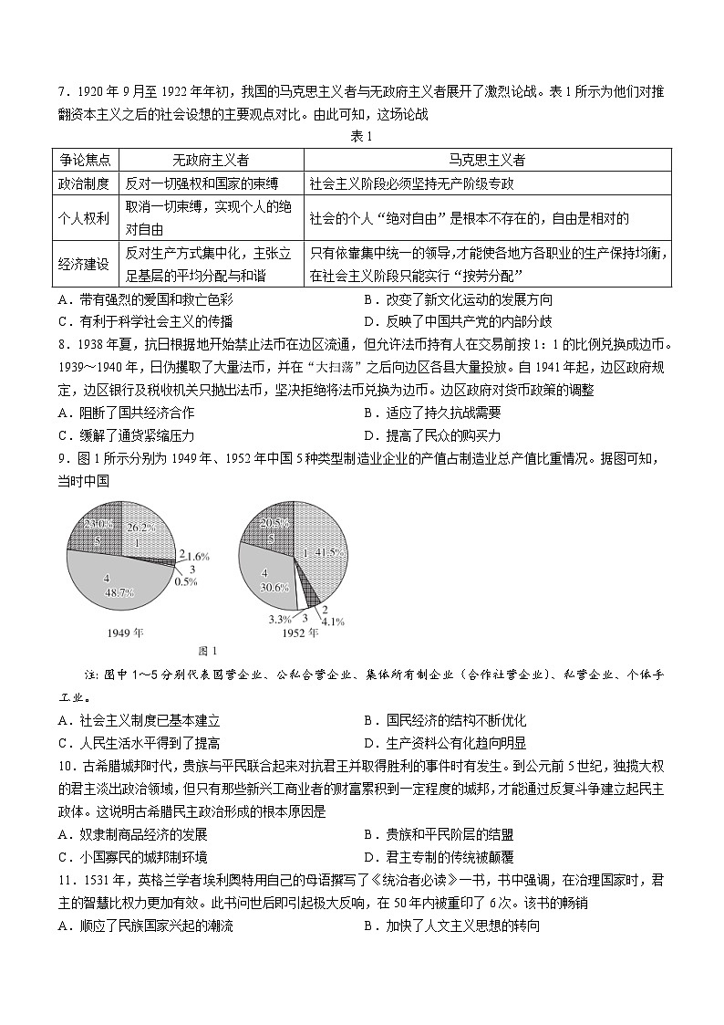湖北省十堰市2022-2023学年高二下学期期末考试历史试题第2页
