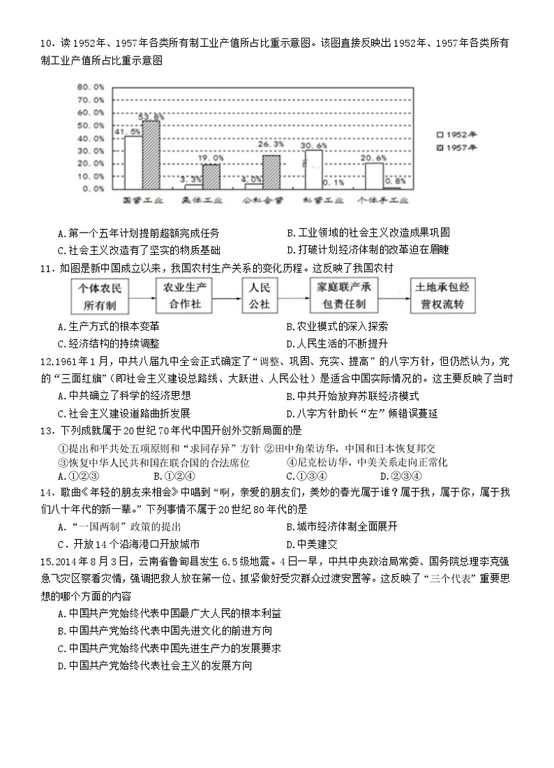 安徽省安庆市第二中学东区2022-2023学年高一下学期期中考试历史试题+03