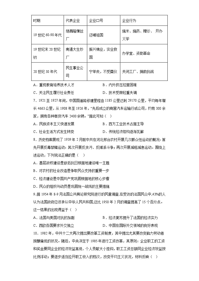 福建省福州第一中学2023届高三考前模拟考历史试题（含解析）第2页