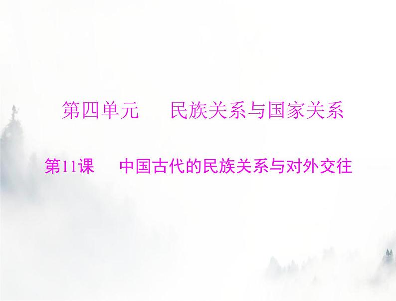 高考历史一轮复习选择性必修1第四单元第11课中国古代的民族关系与对外交往课件01