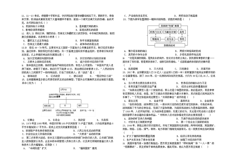昌吉州高中学联体2023学年第二学期质量监测高一历史试卷第2页
