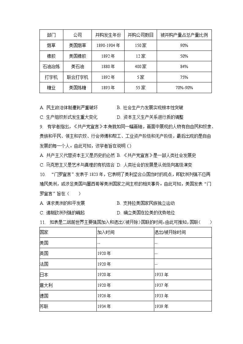 2022-2023学年辽宁省沈阳市郊联体高一（下）期末历史试卷（含解析）03