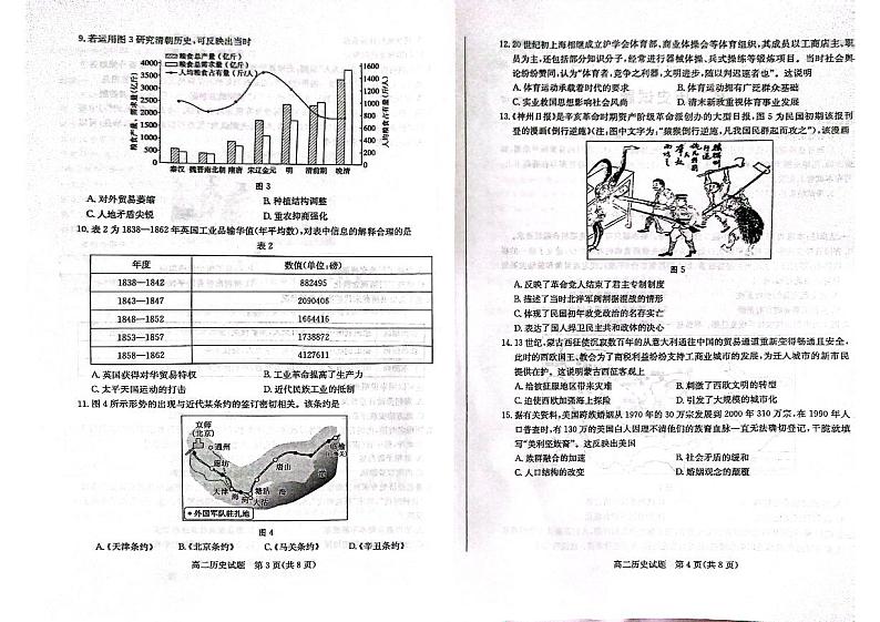 山东枣庄市2022-2023学年高二下学期期末考试历史试卷第2页