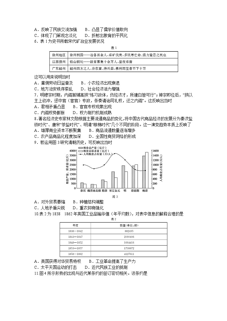 山东省枣庄市2022-2023学年高二下学期期末考试历史试题02