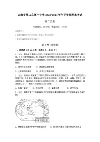 云南省玉溪市峨山彝族自治县第一中学2022-2023学年高二下学期期末考试历史试题