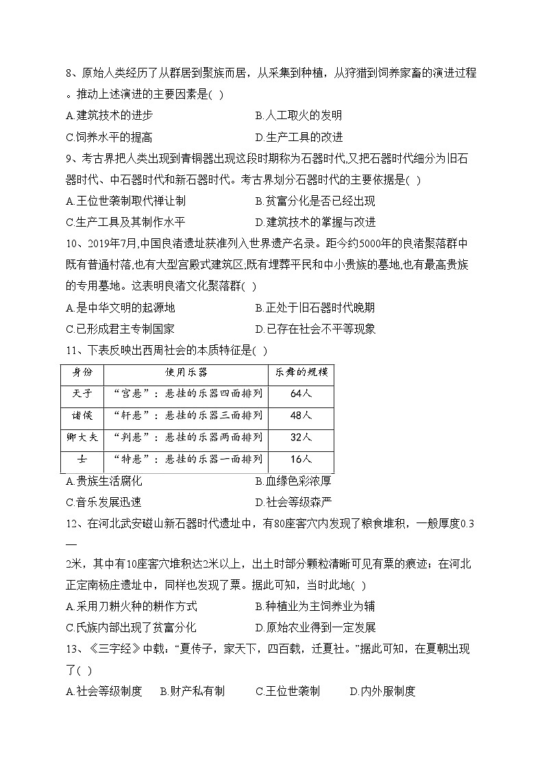 淄博市临淄中学2022-2023学年高一上学期10月月考历史试卷（含答案）第2页