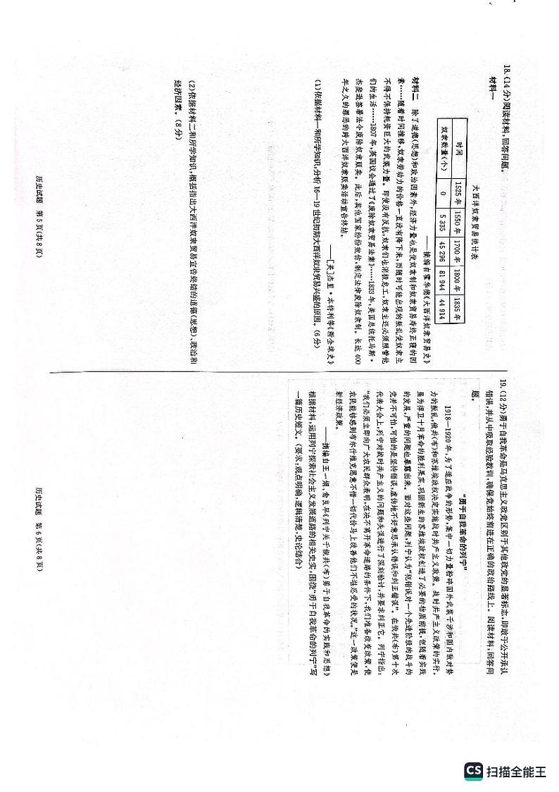 甘肃省临夏州2022-2023学年高一下学期期末质量检测历史试题03