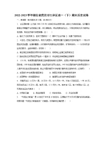 2022-2023学年湖北省武汉市江岸区高一（下）期末历史试卷（含解析）