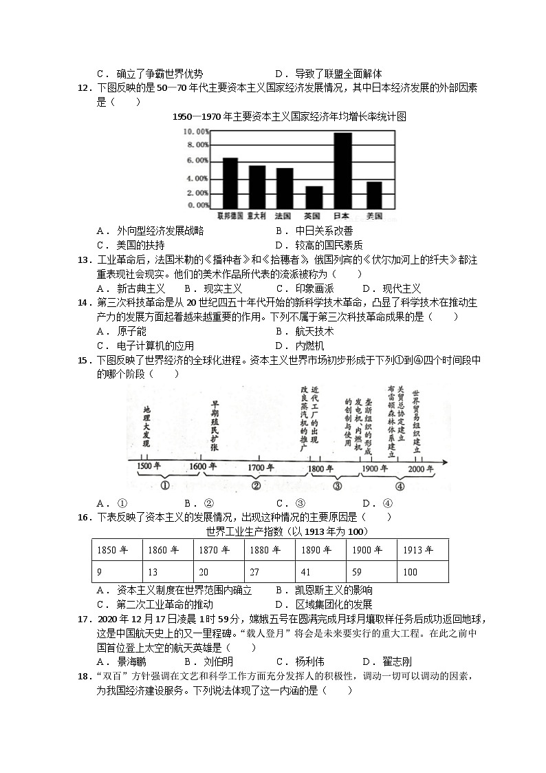 2022日照国开中学高一5月月考历史试题含答案03