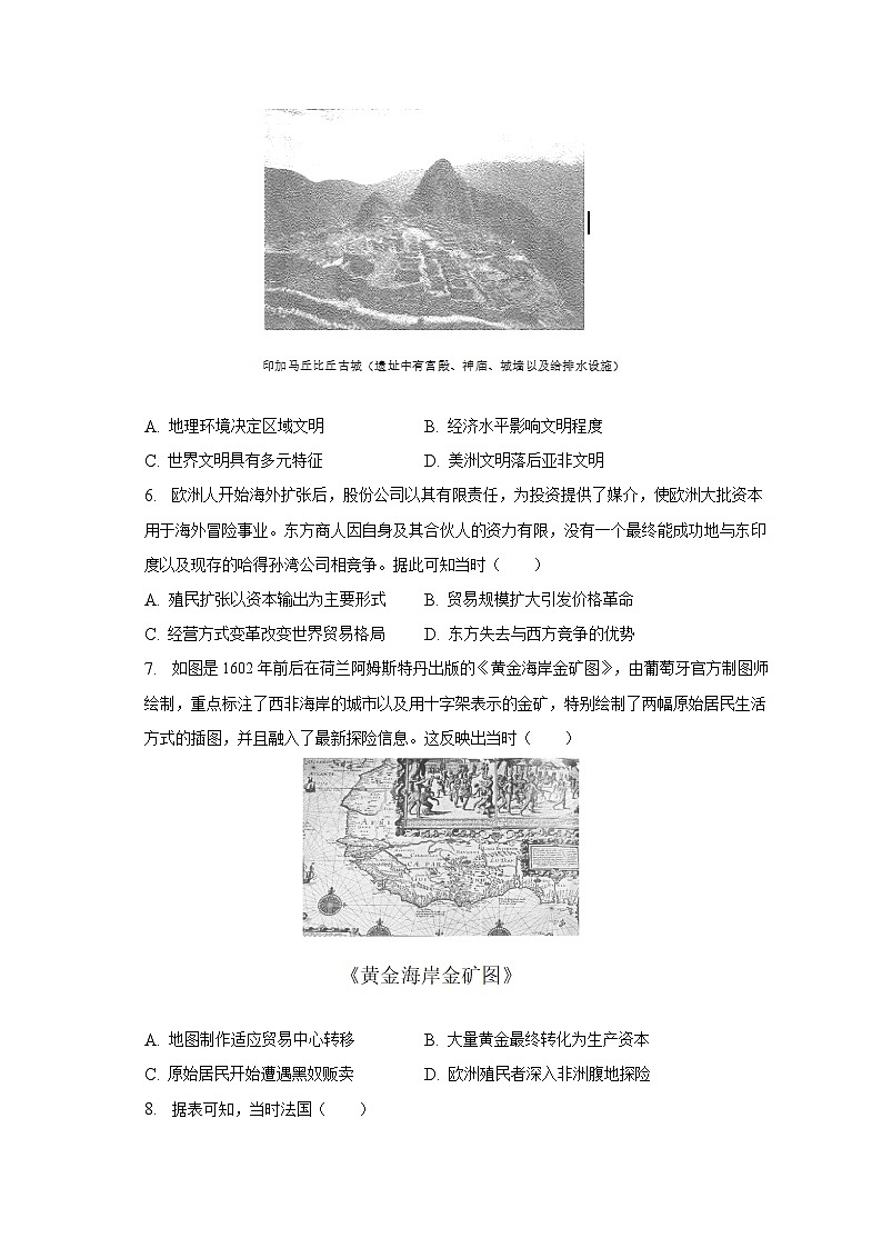 2022-2023学年江西省南昌市高一（下）期末历史试卷（含解析）02