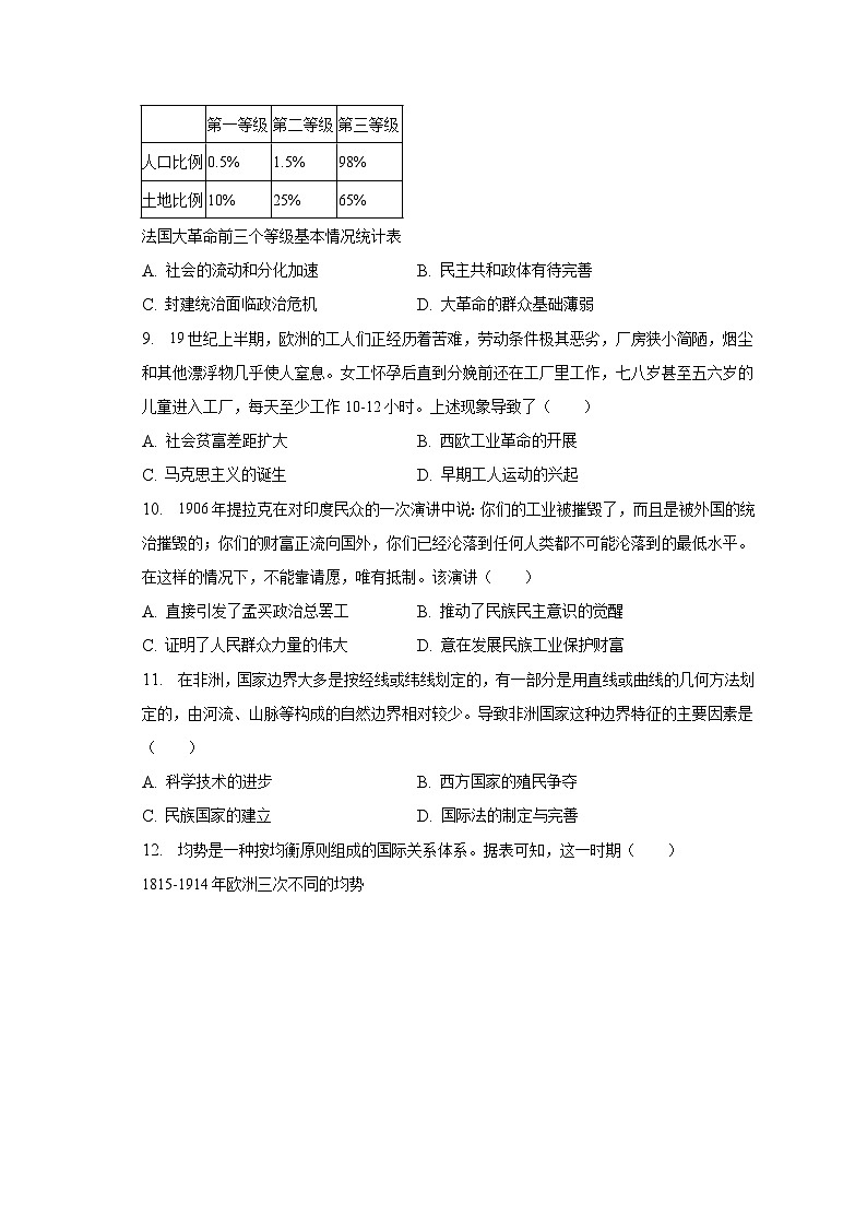 2022-2023学年江西省南昌市高一（下）期末历史试卷（含解析）03