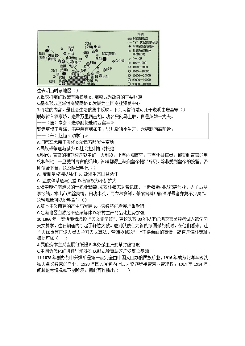 湖北省武汉市华中师范大学第一附属中学高一下学期期中检测历史（人文班）试卷第2页
