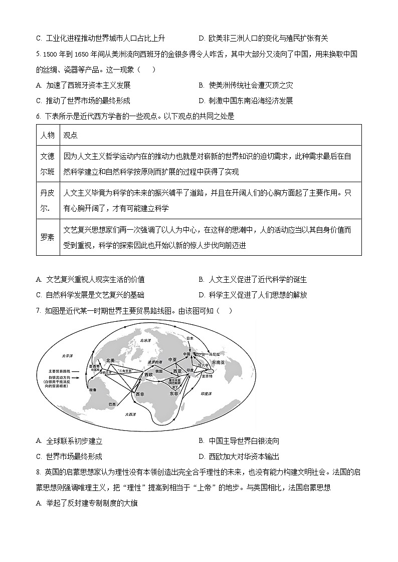 2023宿州省、示范高中高一下学期期末联考历史试题含解析02