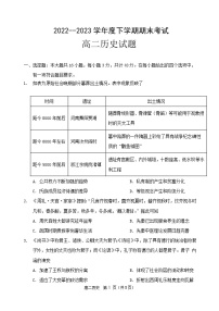 黑龙江省齐齐哈尔市第八中学校2022-2023学年高二下学期期末考试历史试卷