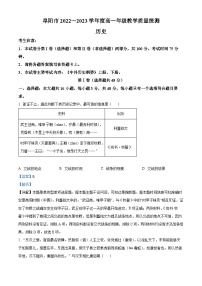 安徽省阜阳市2022-2023学年高一历史下学期期末考试试题（Word版附解析）