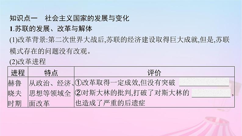 适用于新教材通史版2024版高考历史一轮总复习第六部分世界现代史第43讲社会主义国家的发展与变化和世界殖民体系的瓦解与新兴国家的发展课件第5页