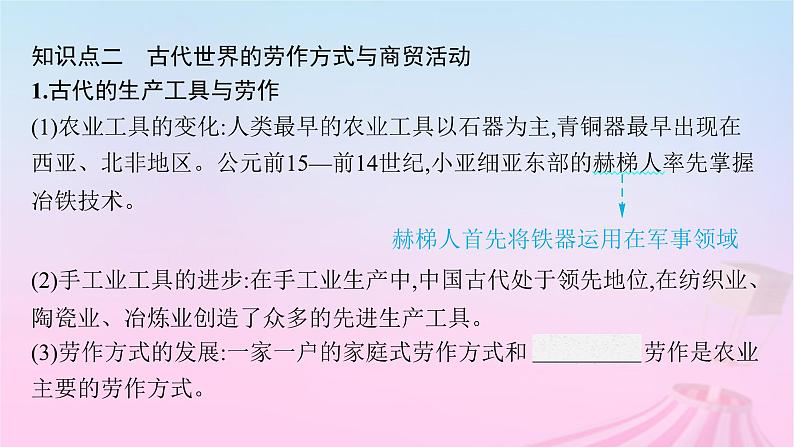 适用于新教材通史版2024版高考历史一轮总复习第四部分世界古代史第31讲世界古代的生产与生活__选择性必修贯通部分课件第8页