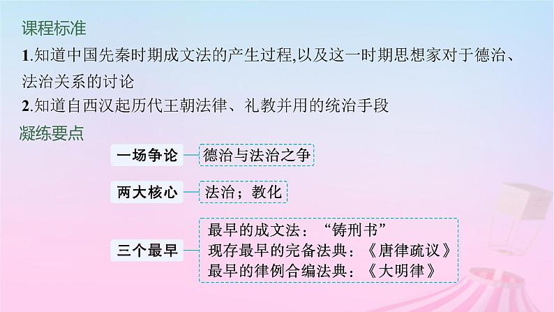 适用于新教材通史版2024版高考历史一轮总复习第一部分中国古代史第12讲中国古代的法治与教化课件第8页