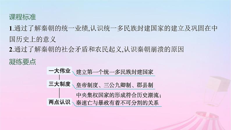 适用于新教材通史版2024版高考历史一轮总复习第一部分中国古代史第3讲秦统一多民族封建国家的建立课件第2页