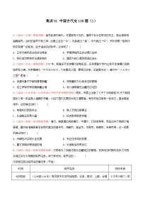 集训01 中国古代史100题（1）- 备战2024年高考历史专项提分集训900题（统编版）