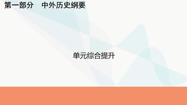 2024届高考历史一轮复习中外历史纲要第3单元单元综合提升课件第1页