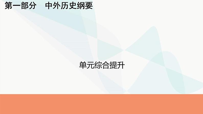 2024届高考历史一轮复习中外历史纲要第4单元单元综合提升课件第1页