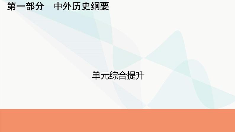 2024届高考历史一轮复习中外历史纲要第9单元单元综合提升课件第1页