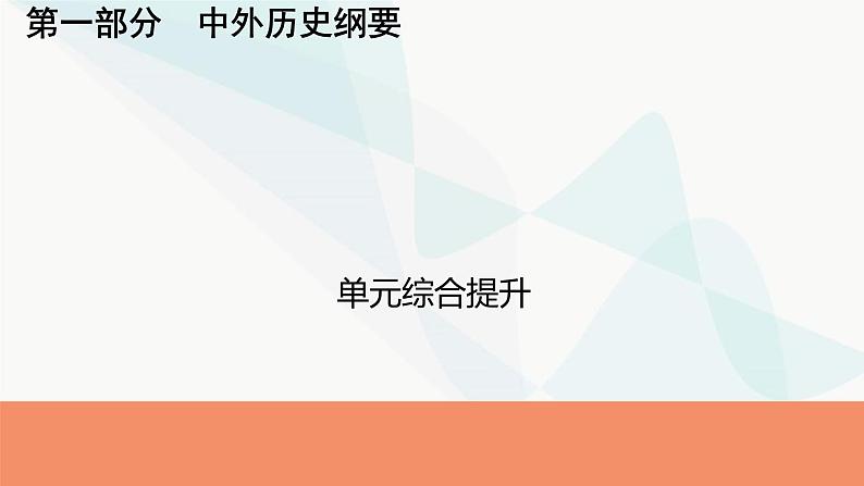 2024届高考历史一轮复习中外历史纲要第10单元单元综合提升课件第1页