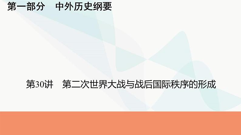 2024届高考历史一轮复习中外历史纲要第10单元第30讲第二次世界大战与战后国际秩序的形成课件第1页