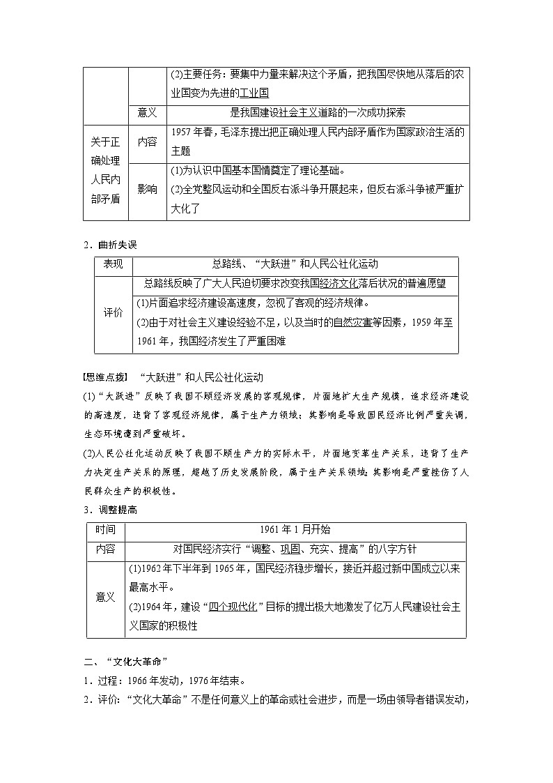 2024年高考历史一轮复习（部编版） 板块3 第8单元 第23讲　社会主义建设在探索中曲折发展 课件02