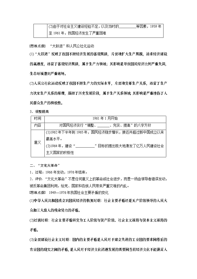 2024年高考历史一轮复习（部编版） 板块3 第8单元 第23讲　社会主义建设在探索中曲折发展 课件02