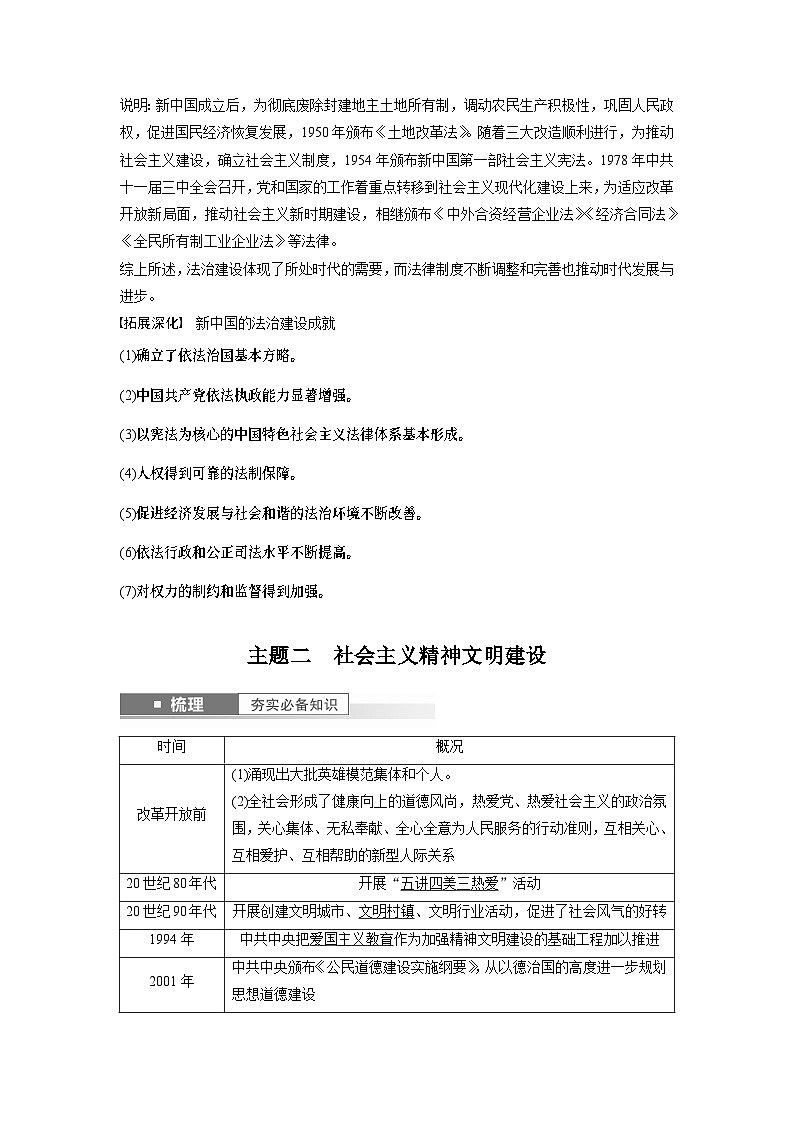 2024年高考历史一轮复习（部编版） 板块3 第9单元 第25讲　现代中国的法治和精神文明建设 课件03