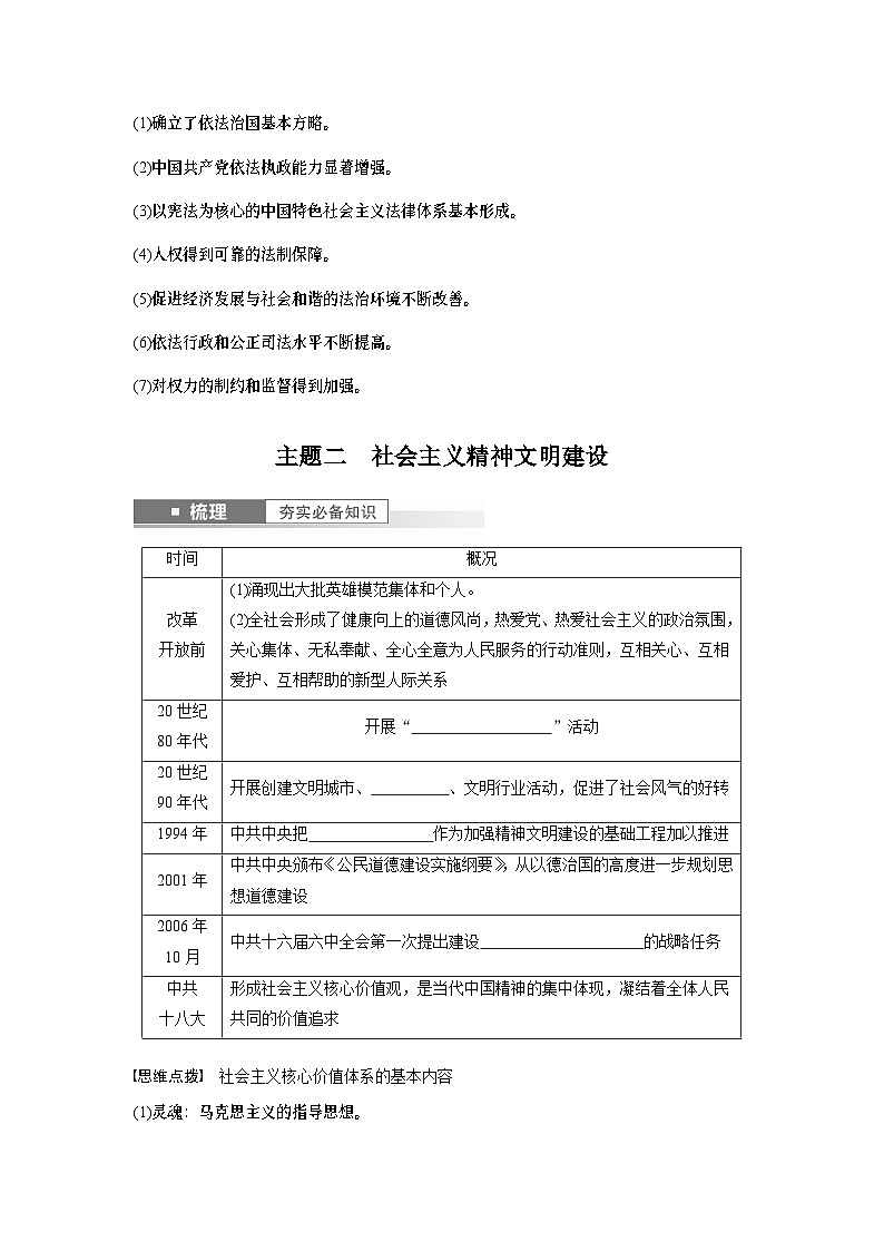 2024年高考历史一轮复习（部编版） 板块3 第9单元 第25讲　现代中国的法治和精神文明建设 课件03
