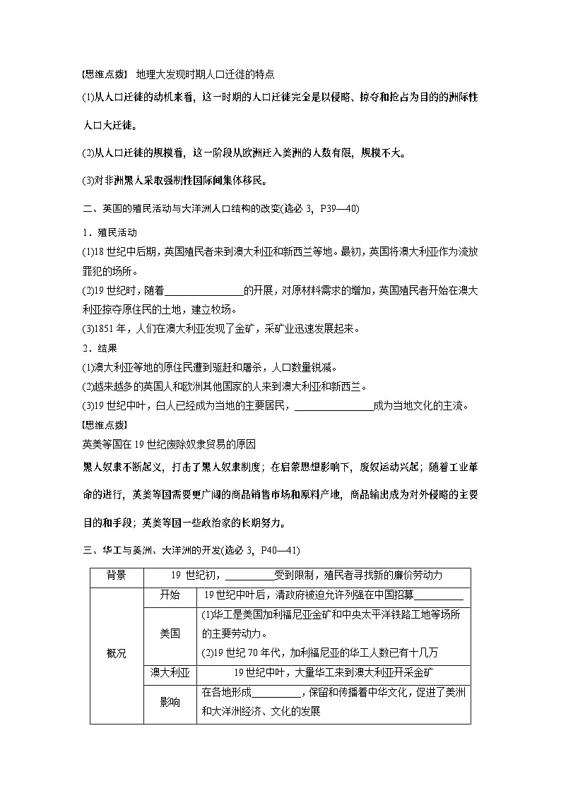 2024年高考历史一轮复习（部编版） 板块7 第16单元 第52讲　近代西方人口迁徙和文化的扩张与交融 课件02