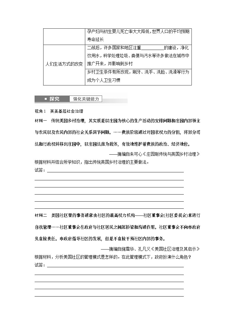 2024年高考历史一轮复习（部编版） 板块7 第17单元 第54讲　现代西方的基层治理、社会保障、医疗卫生与货币体系 课件03