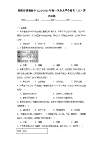 湖南省普通高中2022-2023年高一学业水平合格考（三）历史试题（含解析）