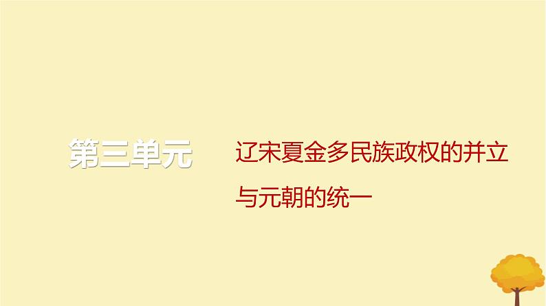 2024届高考历史一轮总复习第三单元辽宋夏金多民族政权的并立与元朝的统一第7讲辽宋夏金元的经济社会和文化课件第1页