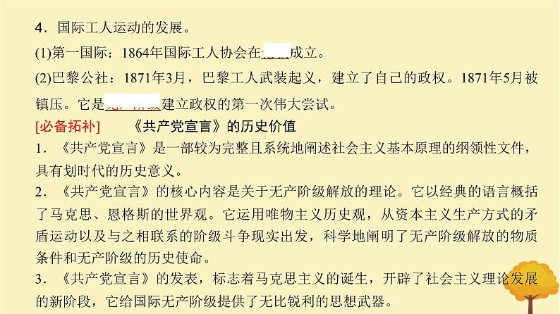 2024届高考历史一轮总复习第十单元工业革命与世界的进步潮流第27讲马克思主义诞生世界殖民体系形成和亚非拉民族独立运动课件第5页