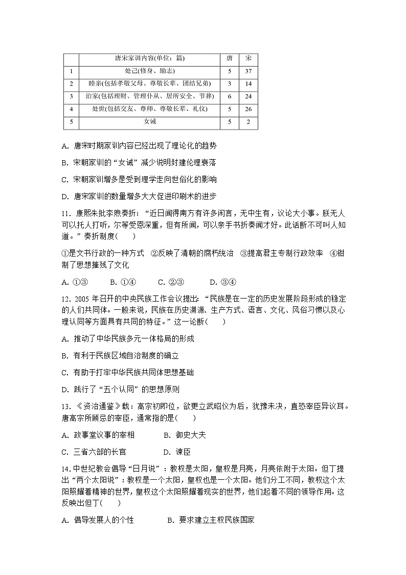 云南省文山壮族苗族自治州第一中学2022-2023学年高二年级下学期期末考试历史试题第3页