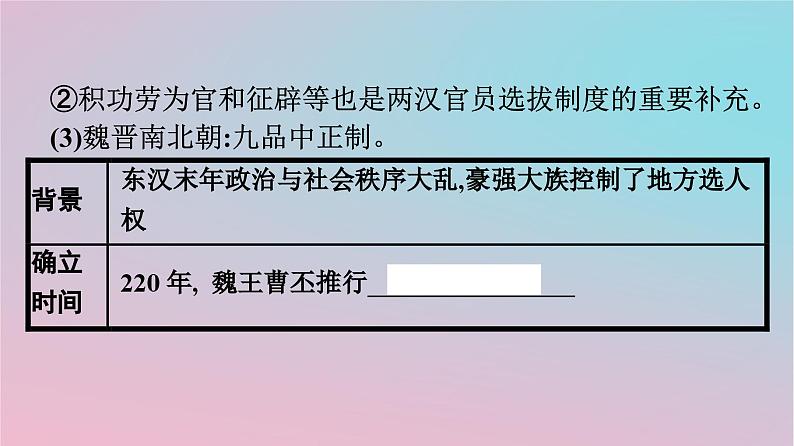 新教材2023年高中历史第二单元官员的选拔与管理第5课中国古代官员的选拔与管理课件部编版选择性必修107