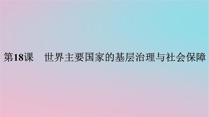 新教材2023年高中历史第六单元基层治理与社会保障第18课世界主要国家的基层治理与社会保障课件部编版选择性必修101