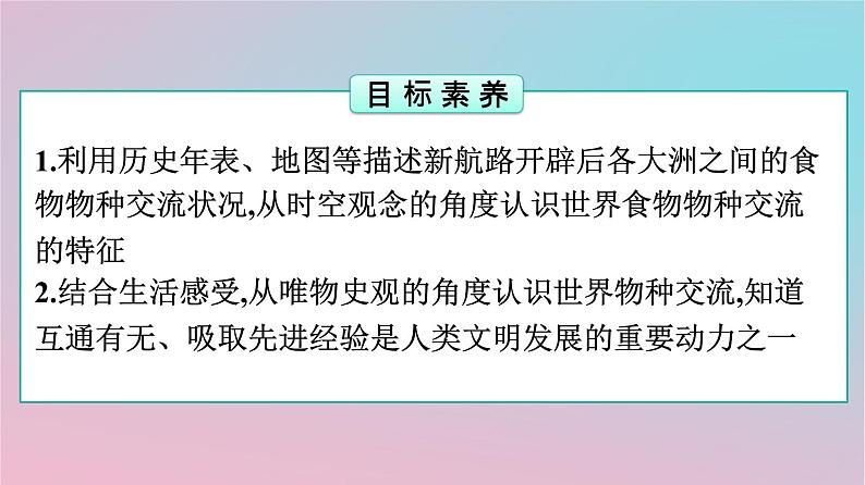 新教材2023年高中历史第1单元食物生产与社会生活第2课新航路开辟后的食物物种交流课件部编版选择性必修202