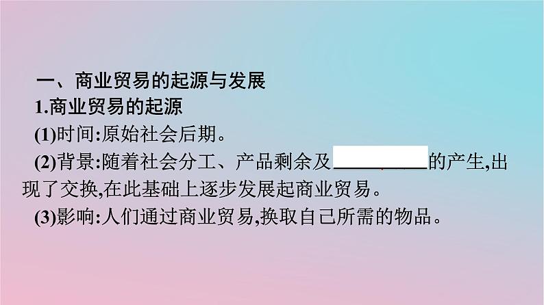 新教材2023年高中历史第3单元商业贸易与日常生活第7课古代的商业贸易课件部编版选择性必修204