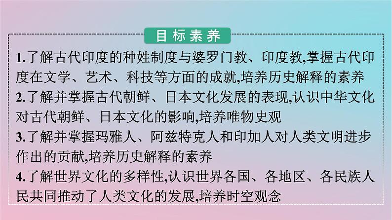 新教材2023年高中历史第二单元丰富多样的世界文化第5课南亚东亚与美洲的文化课件部编版选择性必修302