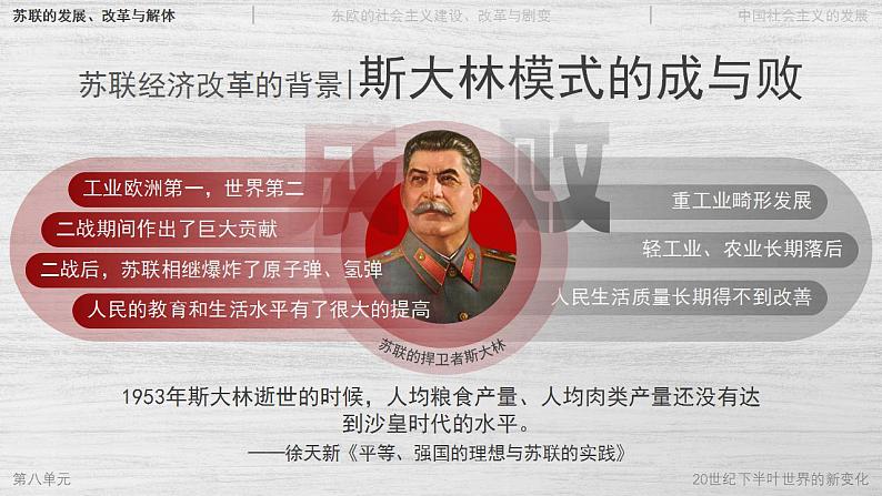 高中历史必修下册 第20课 社会主义国家的发展与变化 课件第6页