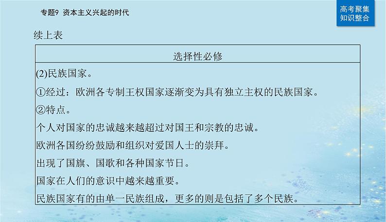 2023高考历史二轮专题复习与测试第一部分板块五专题9第19讲欧洲的思想解放运动与资本主义制度的确立课件06