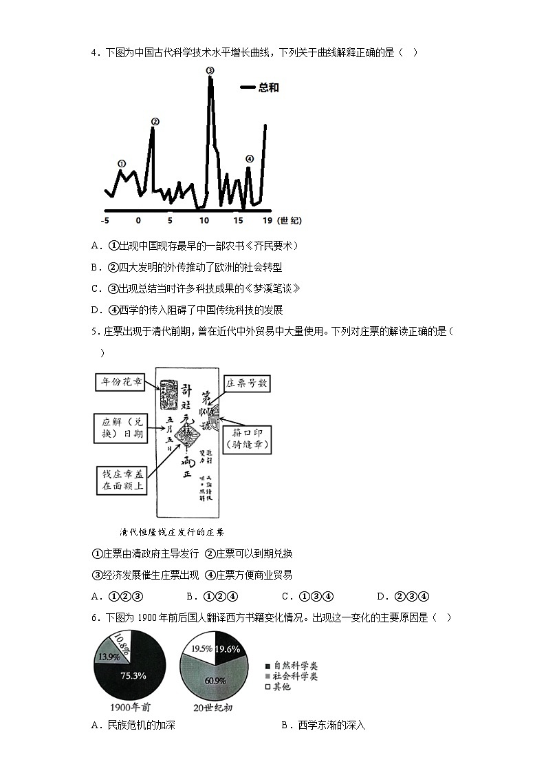 湖南省岳阳县第一中学2023届高三下学期期末模拟考历史试题（含解析）第2页
