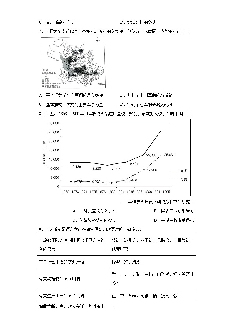 湖南省岳阳县第一中学2023届高三下学期期末模拟考历史试题（含解析）第3页