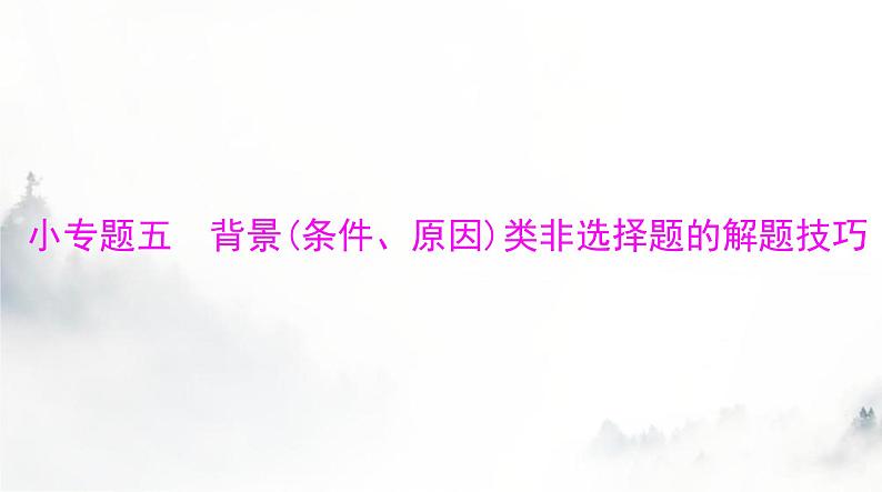 2024年高考历史一轮复习必修中外历史纲要(下)小专题五背景(条件、原因)类非选择题的解题技巧课件01